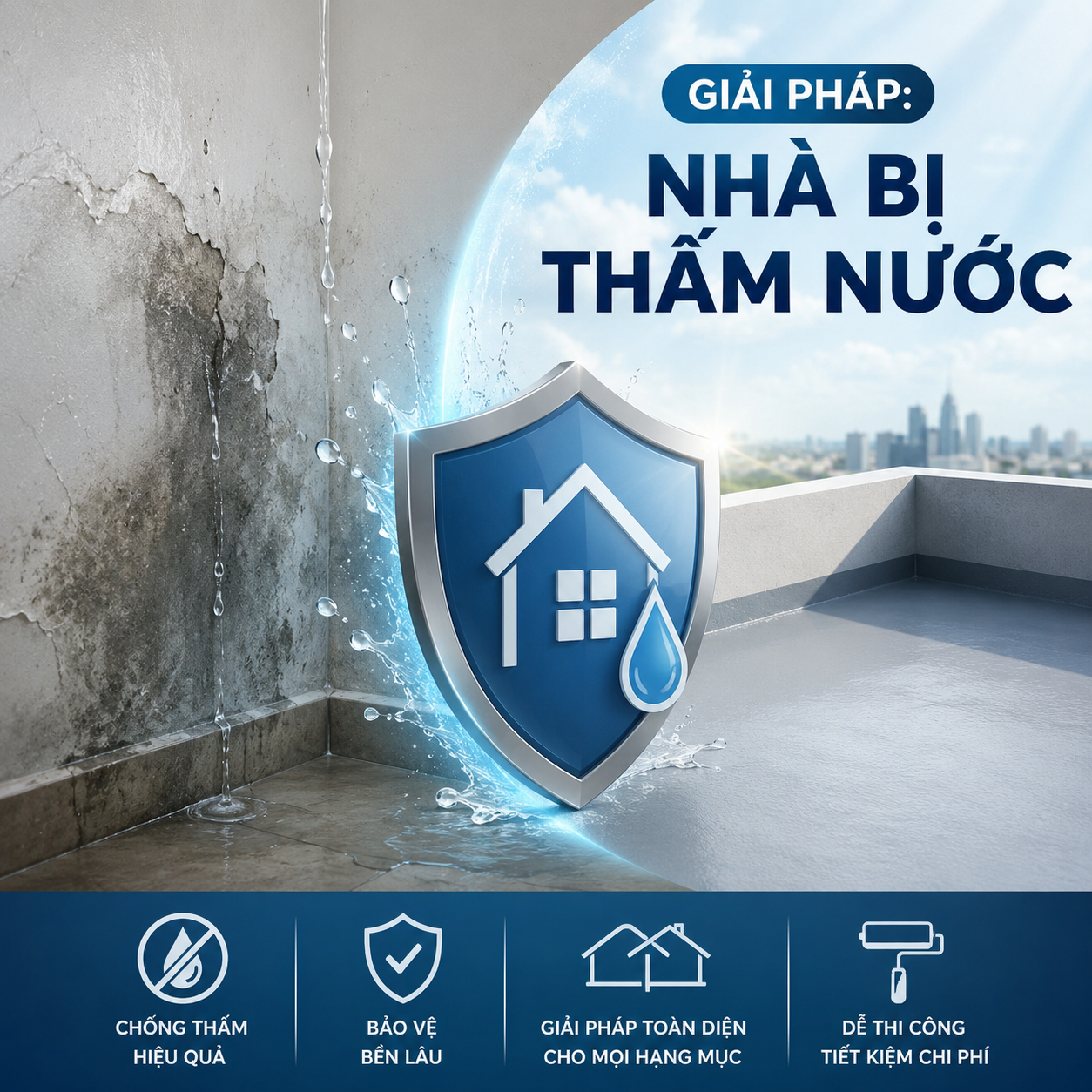 Bộ chống thấm cho nhà bị xuống cấp