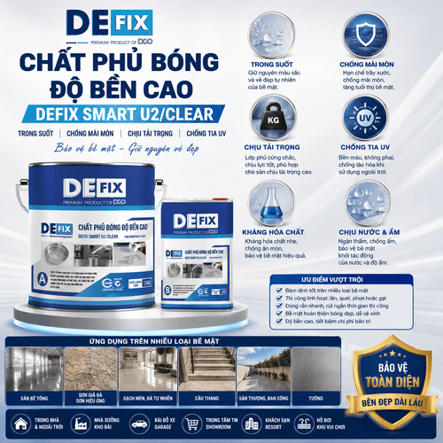 Chất phủ bóng độ bền cao, chống mài mòn, chịu tải trọng U2/Clear