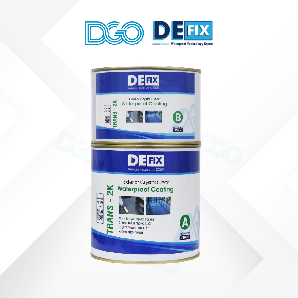 DEFIX TRANS 2K PO-1/2K Chống thấm bóng pha lê ngoài trời