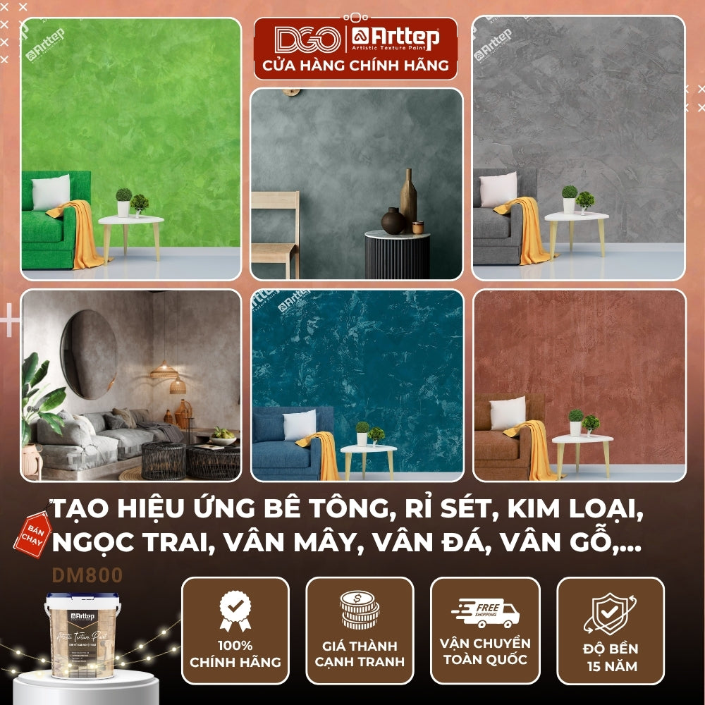 Sơn Hiệu Ứng Bê Tông DGO ARTTEP MORTAR DM800 – Giải Pháp Hoàn Thiện Không Gian Hiện Đại