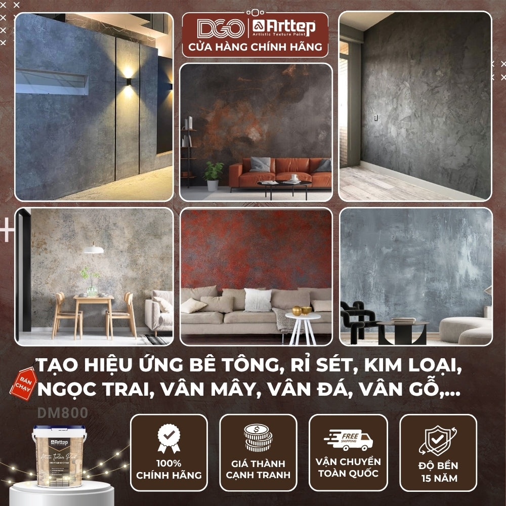 Sơn Hiệu Ứng Bê Tông DGO ARTTEP MORTAR DM800 – Giải Pháp Hoàn Thiện Không Gian Hiện Đại