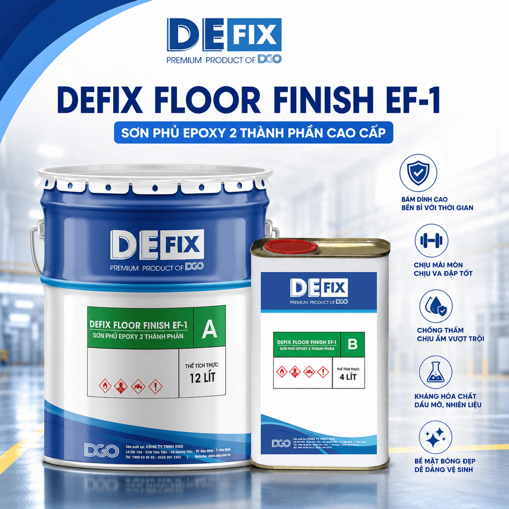 Sơn phủ Epoxy Chống Mài Mòn, Chịu Hóa Chất, Vô Khuẩn DEFIX EF-1